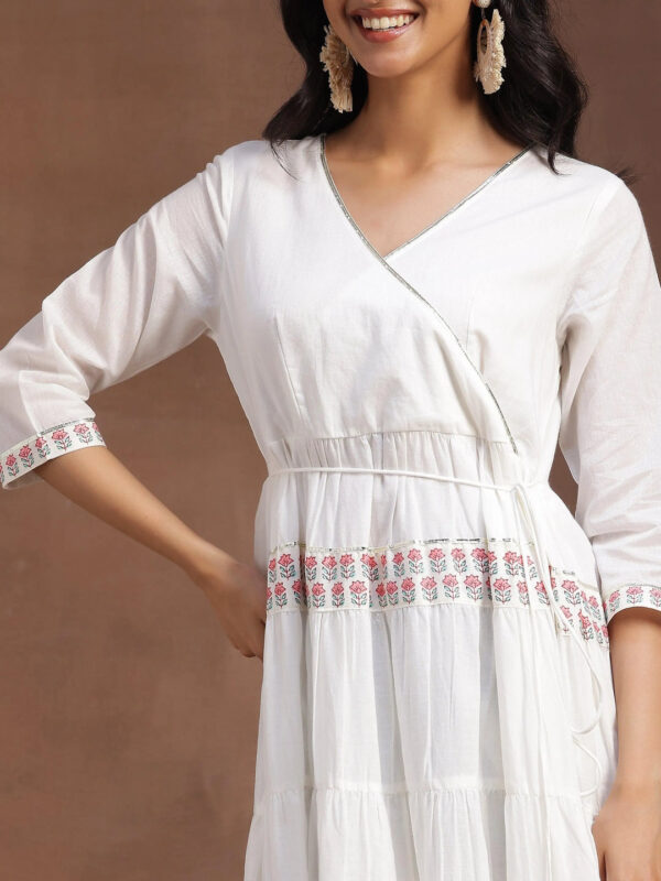 White Printed Cotton Maxi Dress - Image 2